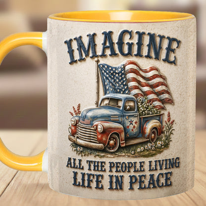 "Imagine" Patriotic Vintage Truck Mug
