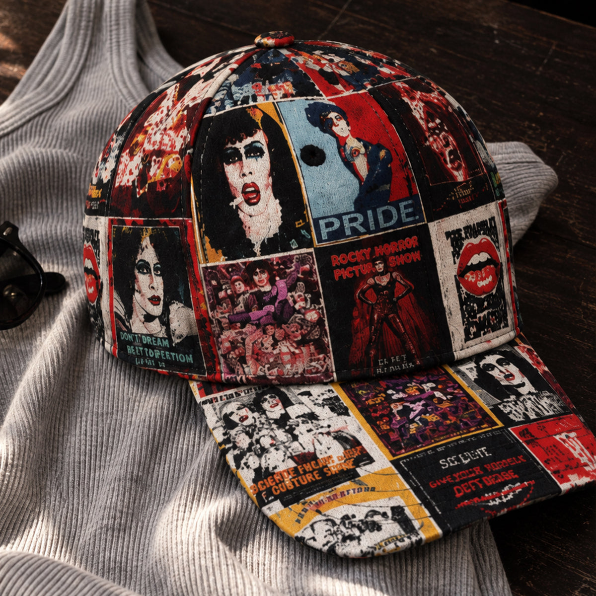 Rocky Horror Picture Show Vintage Poster Collage Classic Cap