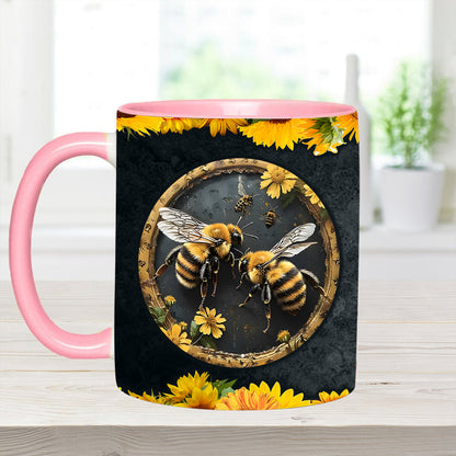 Bee Kind Sunflower Accent Mug