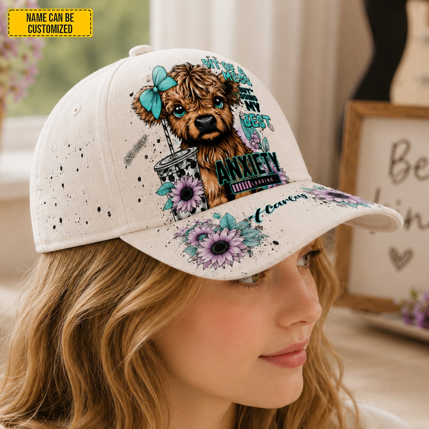 Personalized Cute Highland Cow Classic Cap