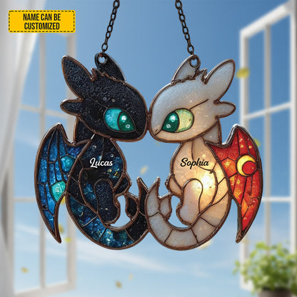 Dragon Couple Acrylic Window - Personalized Couple Acrylic Window