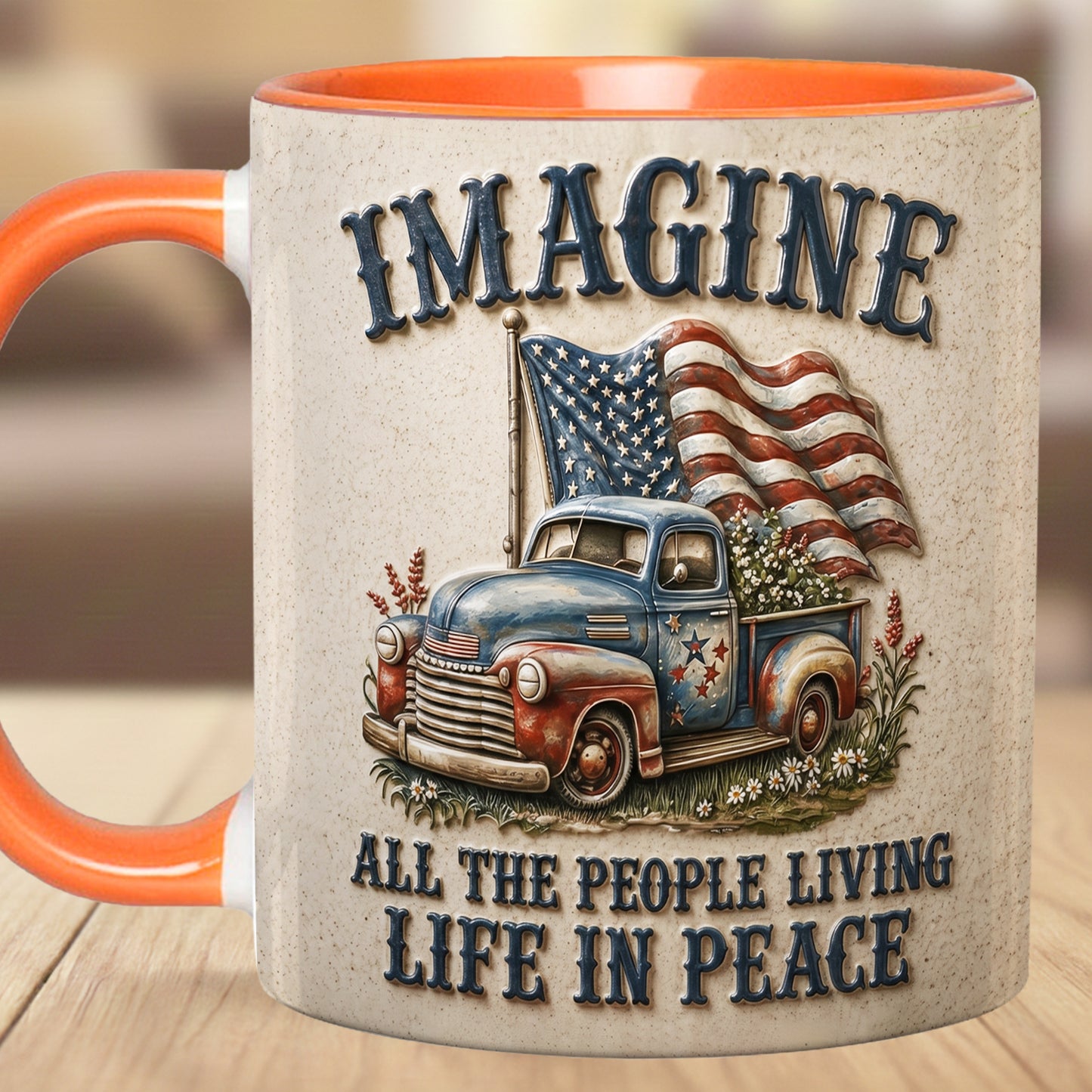 "Imagine" Patriotic Vintage Truck Mug