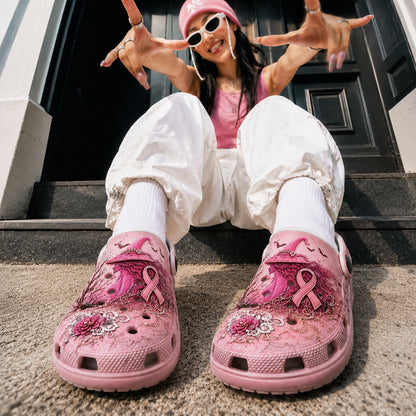 Pink Witch Awareness Crocs