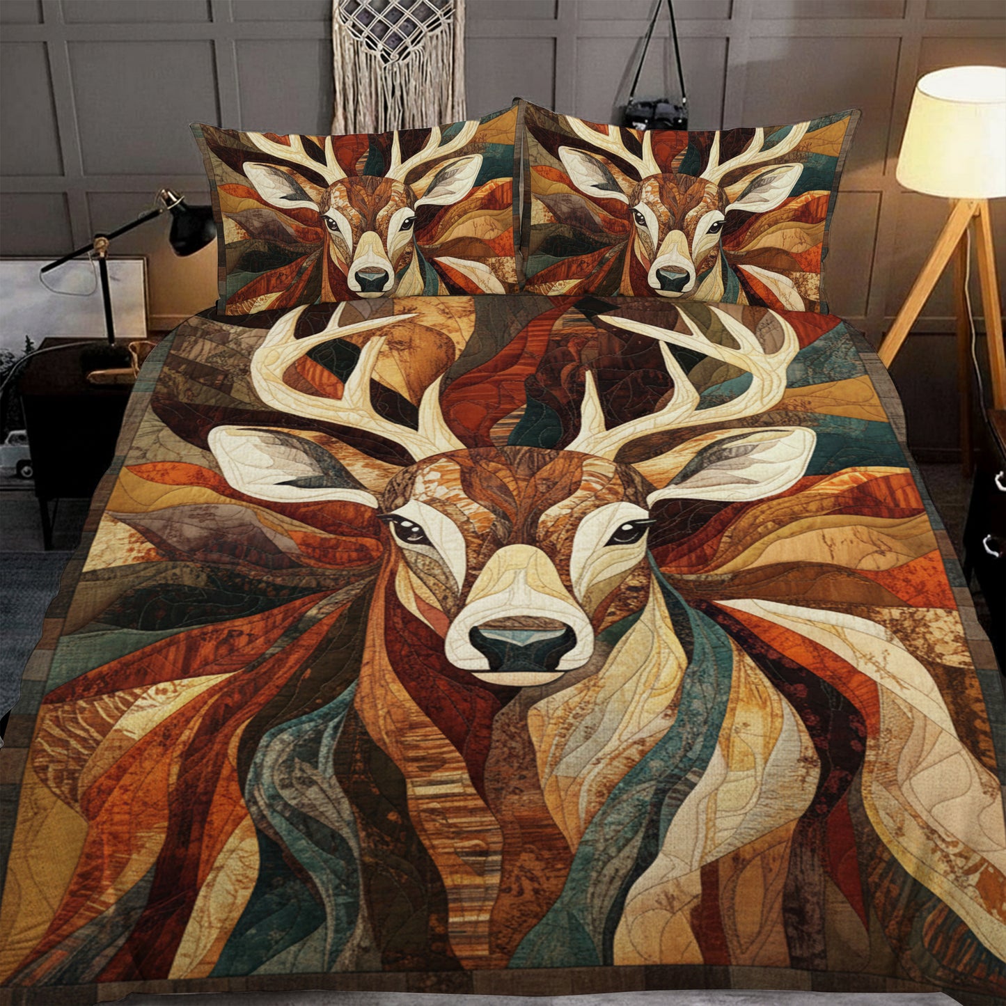 Premium Deer Quilt Bedding Set
