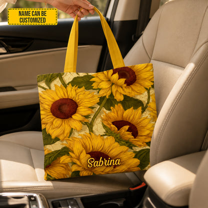 Personalized Beautiful Sunflowers Tote Bag