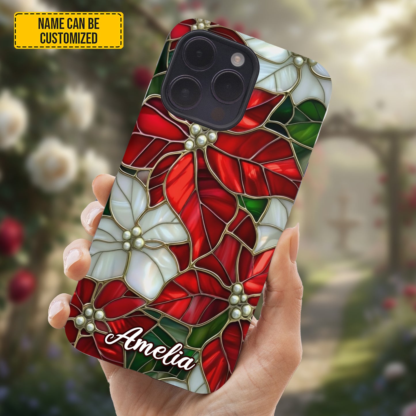 Personalized Christmas Flower Phone Case