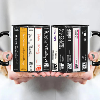 Phil Collins Albums Cassette Retro Collection Accent Mug