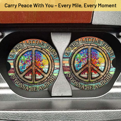 Hippie Every Little Thing is Gonna Be Alright Car Coaster