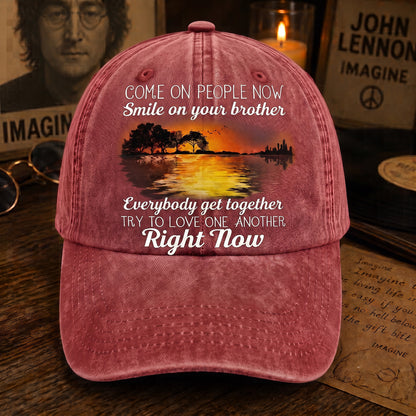 Come On People Now - Guitar Classic Music Denim Cap