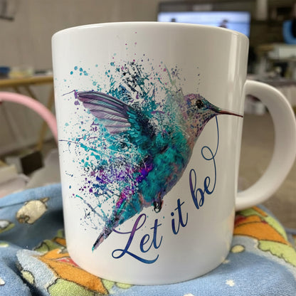 Let It Be Hummingbird White Mug