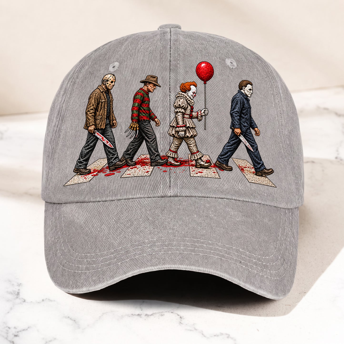 Horror Legends Abbey Road Hat – Classic Slasher Icons Halloween Gift