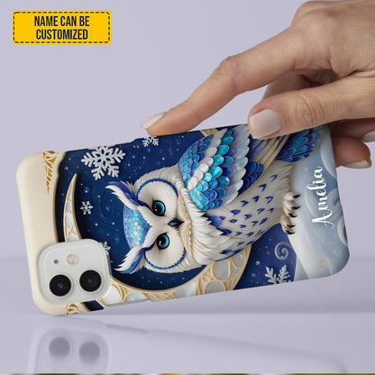 Personalized Winter Owl Phone Case