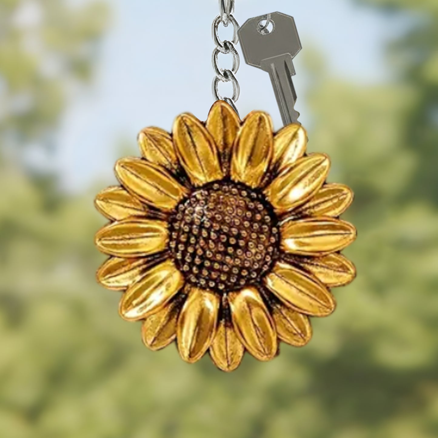 Retro & Fresh Sunflower Keychain