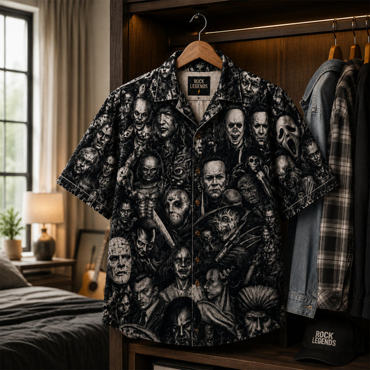 Halloween Horror Hawaiian Shirt - Vintage Horror Fan Gift 2