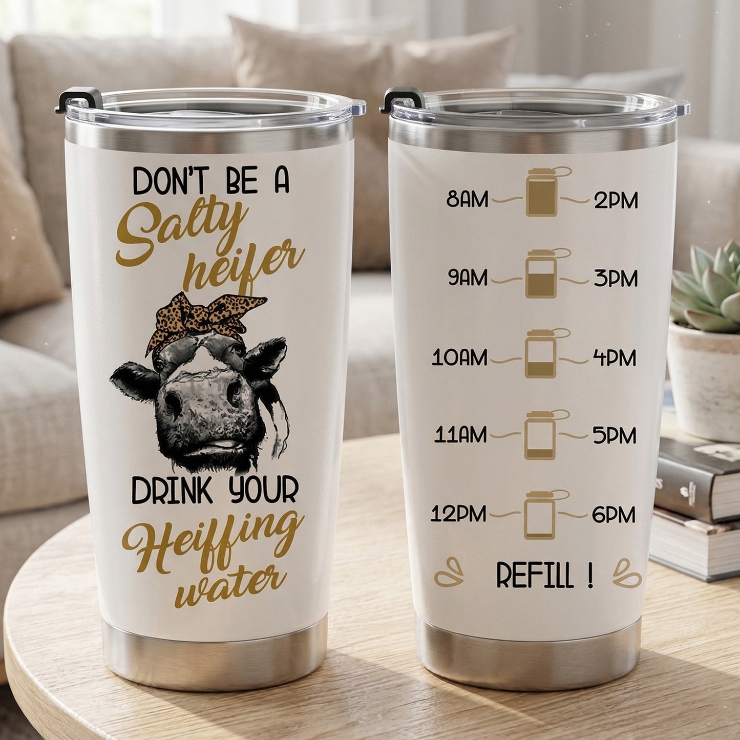Don't Be A Salty Heifer - Cow Tumbler