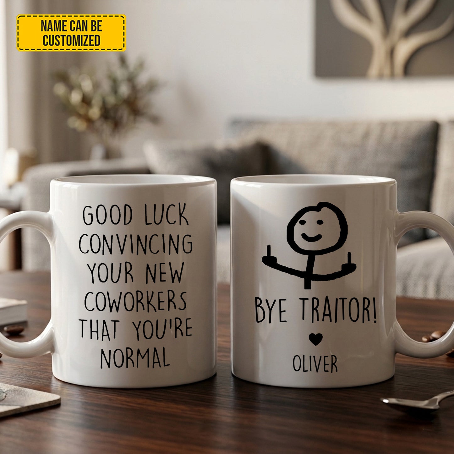 Good Luck - Personalized Coworker White Mug