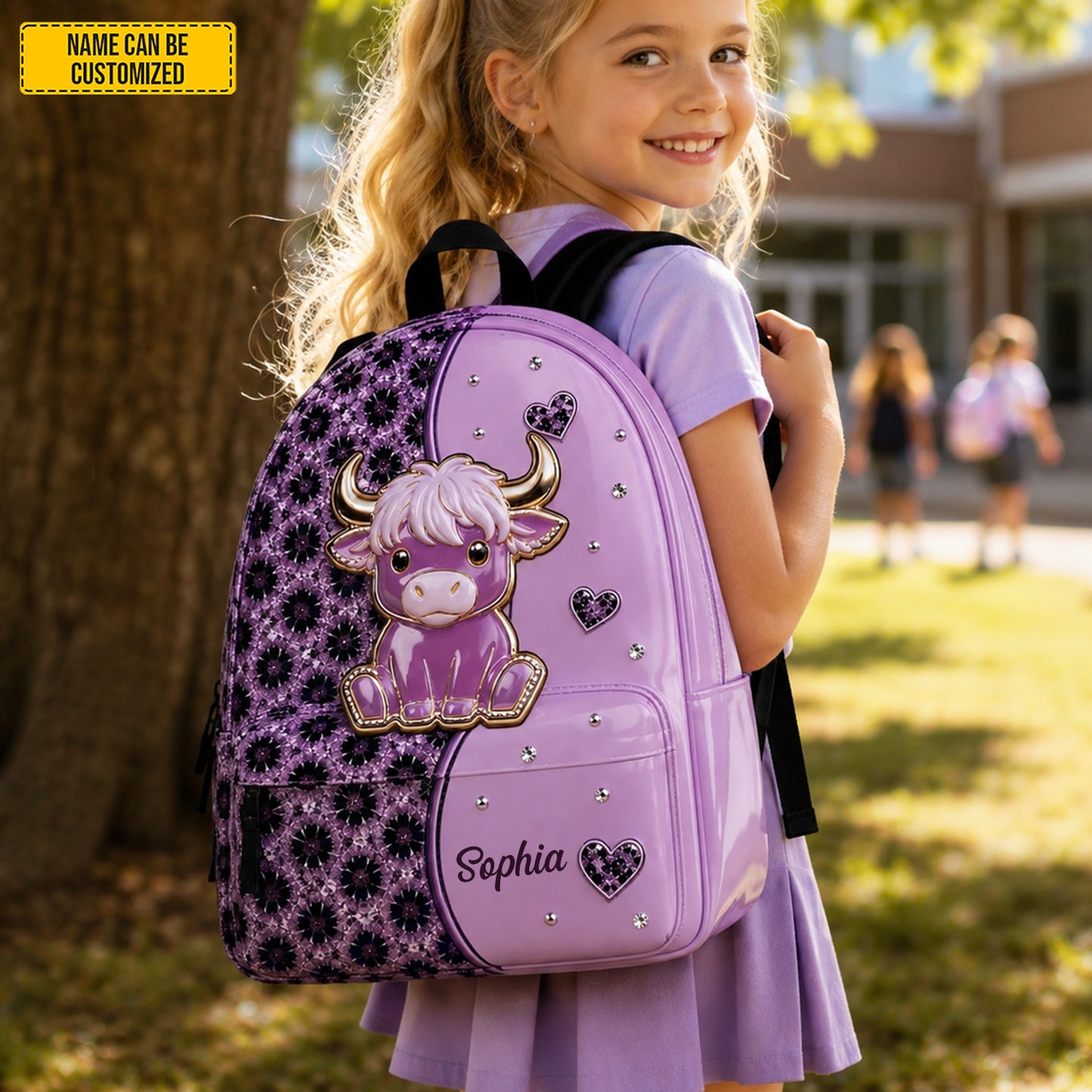 Personalized Highland Cow - Kids Backpack