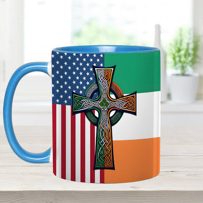 Irish-American Celtic Cross Accent Mug