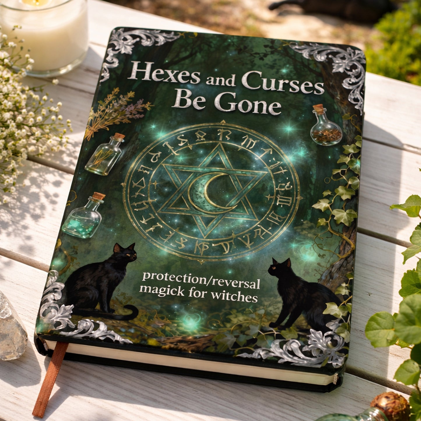 Hexes and Curses Be Gone - Witch Leather Journal
