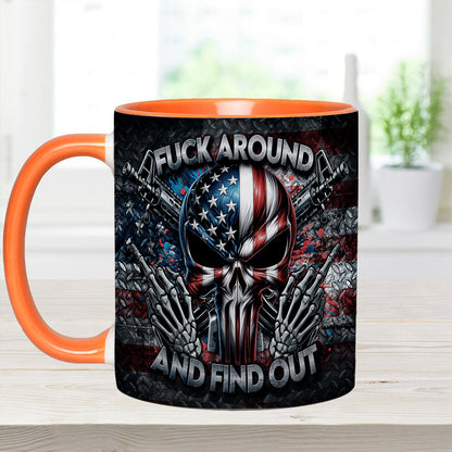 Bold Patriotic Skull Accent Mug