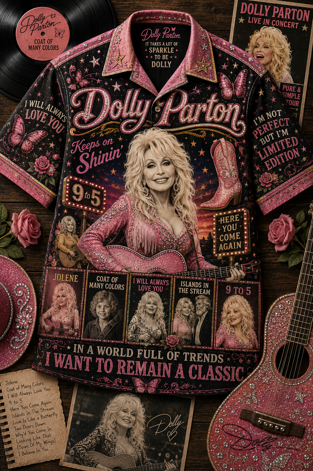 Dolly Parton Hawaiian Shirt - Vintage Music Country Fan Gift