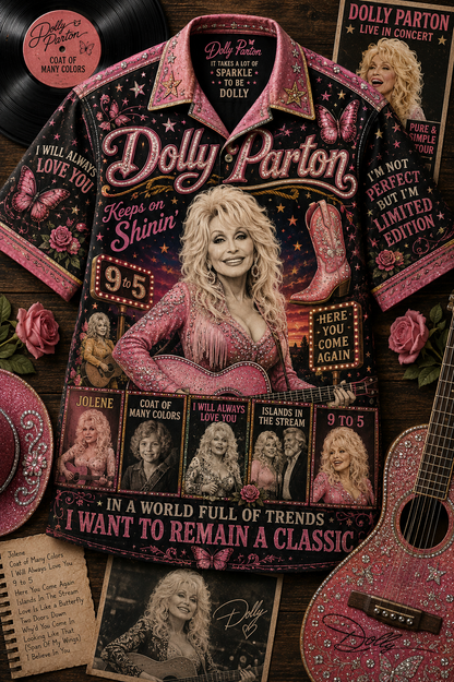 Dolly Parton Hawaiian Shirt - Vintage Music Country Fan Gift