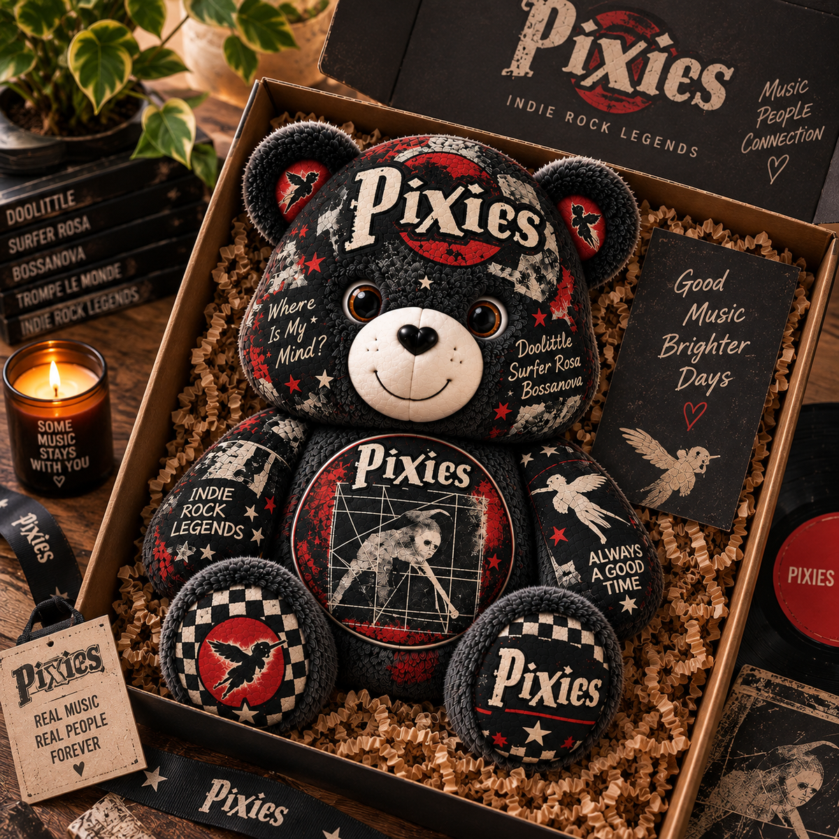 Pixies Custom Shaped Bear Pillow – Alternative Rock Inspired Gift for Pixies Fans