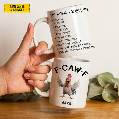 Personalized F-Caw-F Funny Chicken Mug