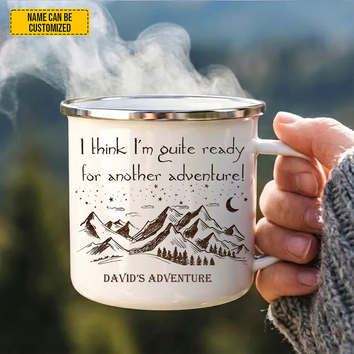 Ready For Another Adventure - Personalized Outdoors Enamel Mug