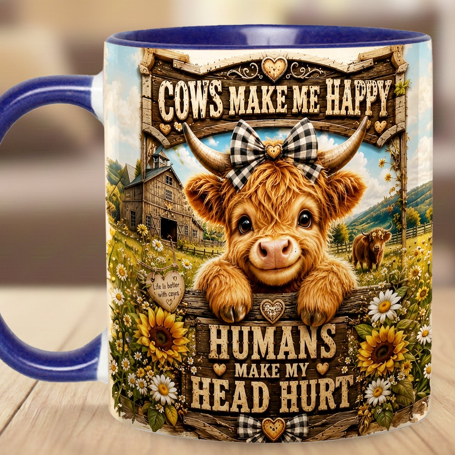 Cows Make Me Happy - Personalized Cow Accent Mug