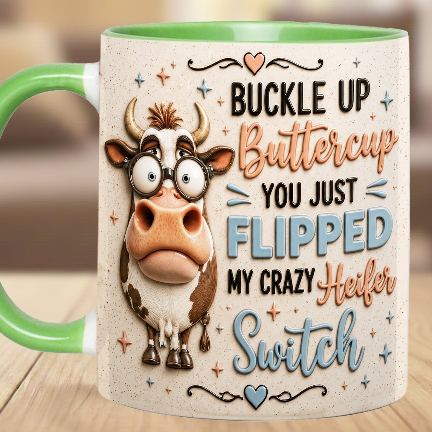 Buckle Up Buttercup - Cow Accent Mug