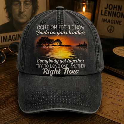 Come On People Now - Guitar Classic Music Denim Cap