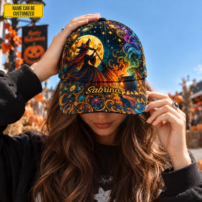 Personalized Witch Halloween Classic Cap – Custom Name Spooky Gift