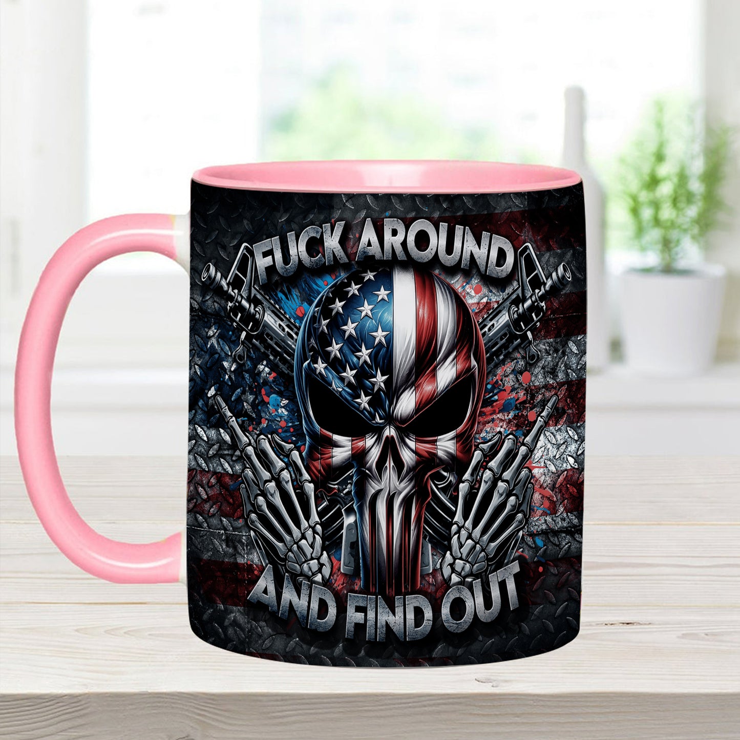 Bold Patriotic Skull Accent Mug