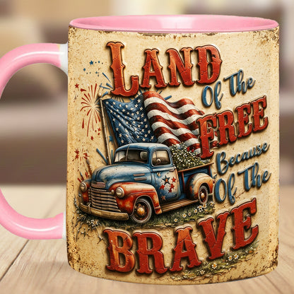 Land Of The Free - Truck Patriotic Accent Mug