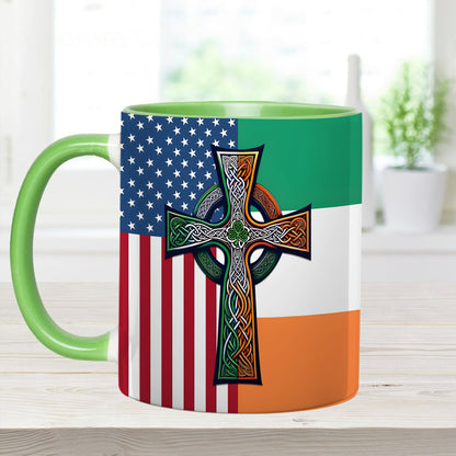 Irish-American Celtic Cross Accent Mug