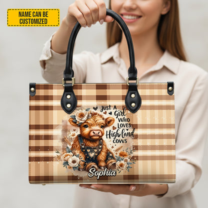 Love Highland Cows - Personalized Leather Handbag