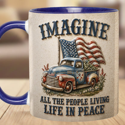 "Imagine" Patriotic Vintage Truck Mug
