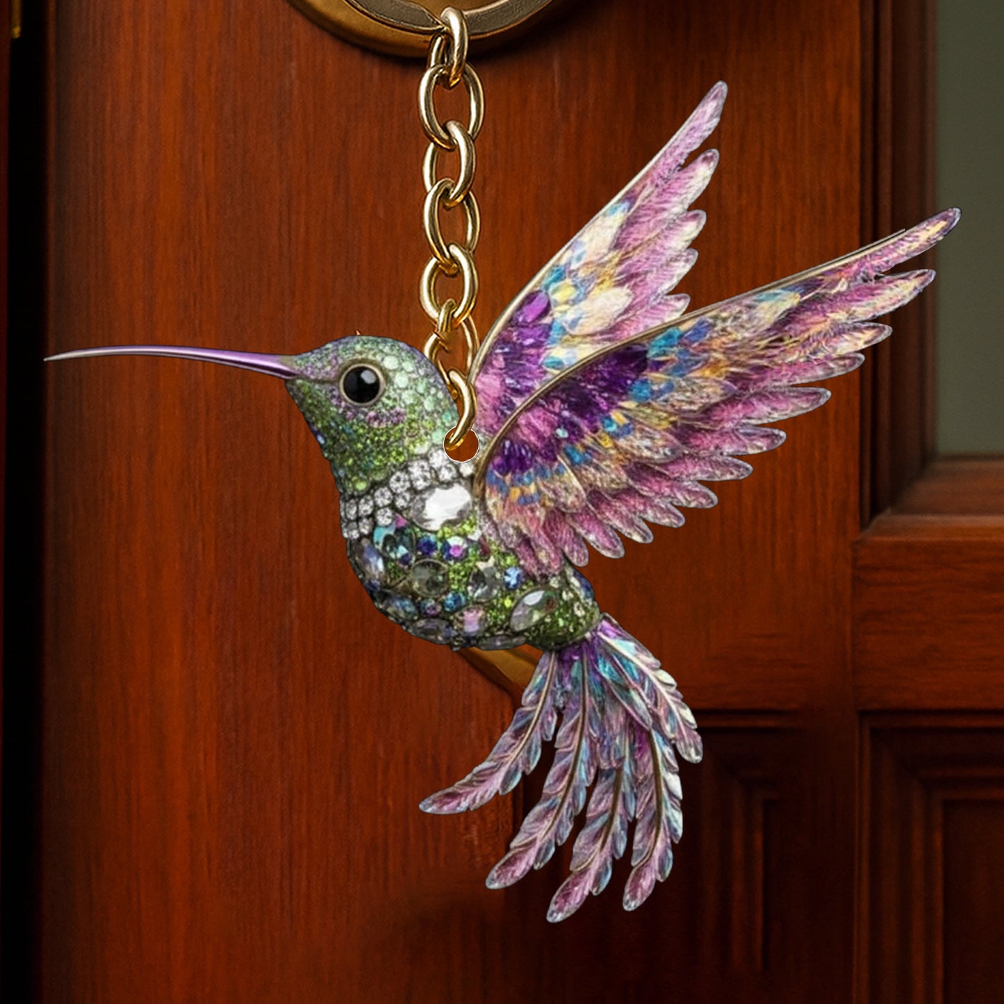Colorful Hummingbird Keychain