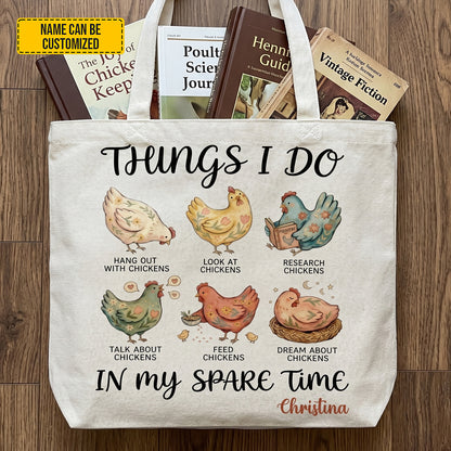 Personalized Chicken Lover Tote Bag