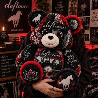 Deftones Bear Custom Shaped Pillow – White Pony Alternative Metal Music Fan Gift