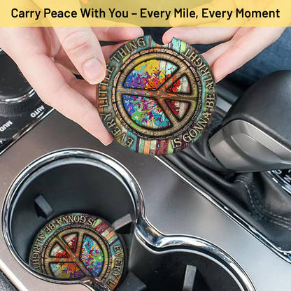 Hippie Every Little Thing is Gonna Be Alright Car Coaster