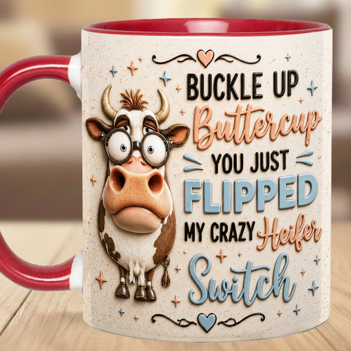 Buckle Up Buttercup - Cow Accent Mug