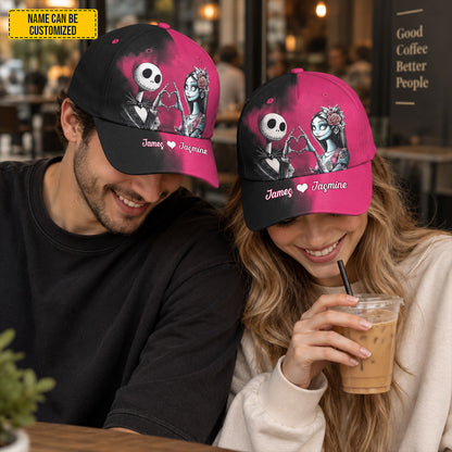 Personalized Gothic Couple Cap – Custom Name Romantic Gift