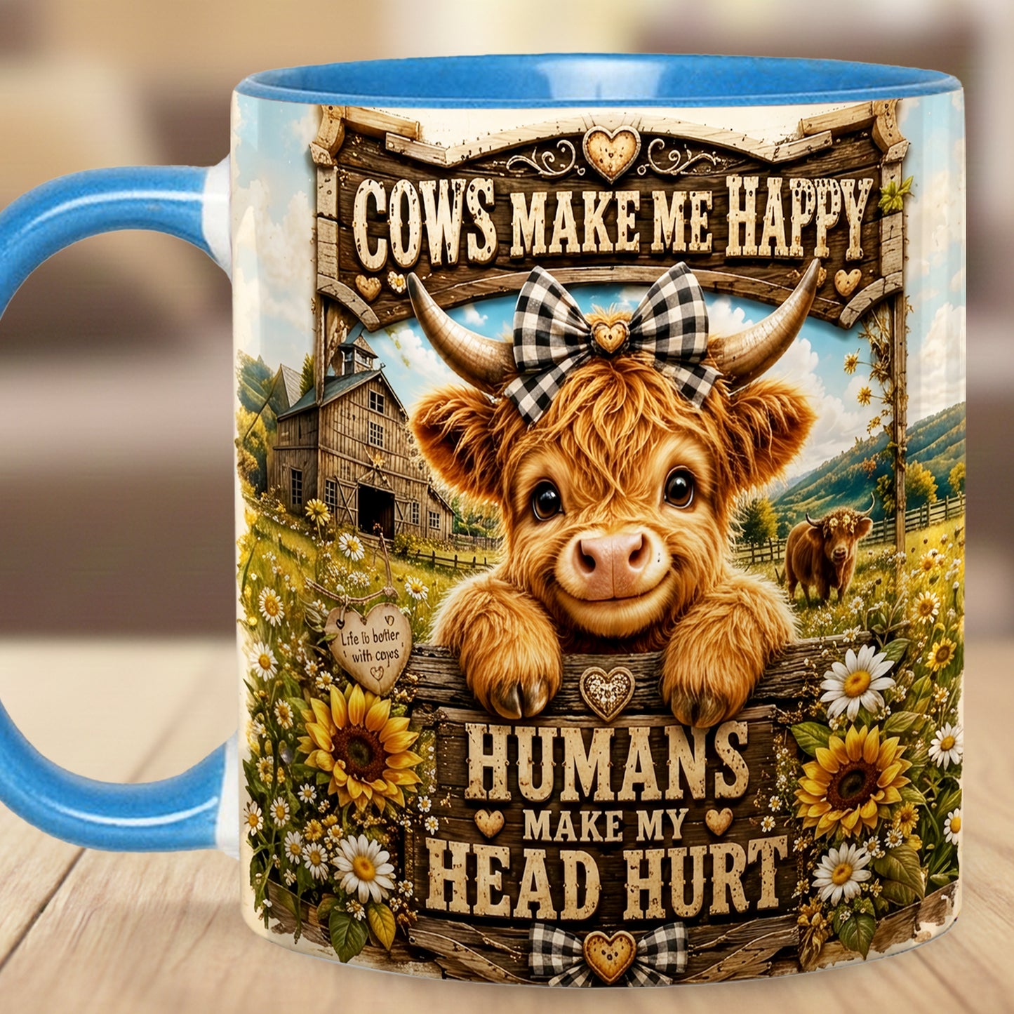 Cows Make Me Happy - Personalized Cow Accent Mug
