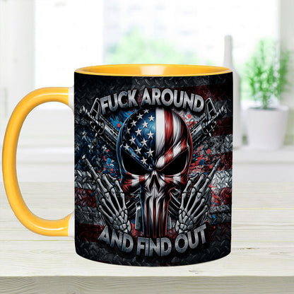 Bold Patriotic Skull Accent Mug