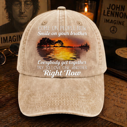 Come On People Now - Guitar Classic Music Denim Cap
