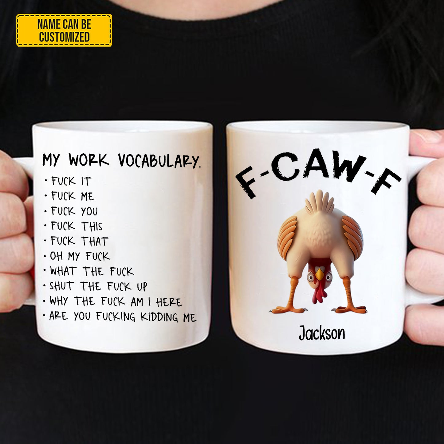 Personalized F-Caw-F Funny Chicken Mug
