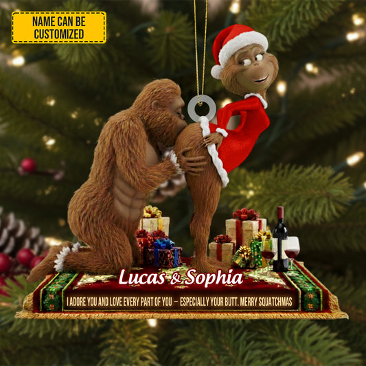 Bigfoot Couple Ornament – Personalized Funny Christmas Gift