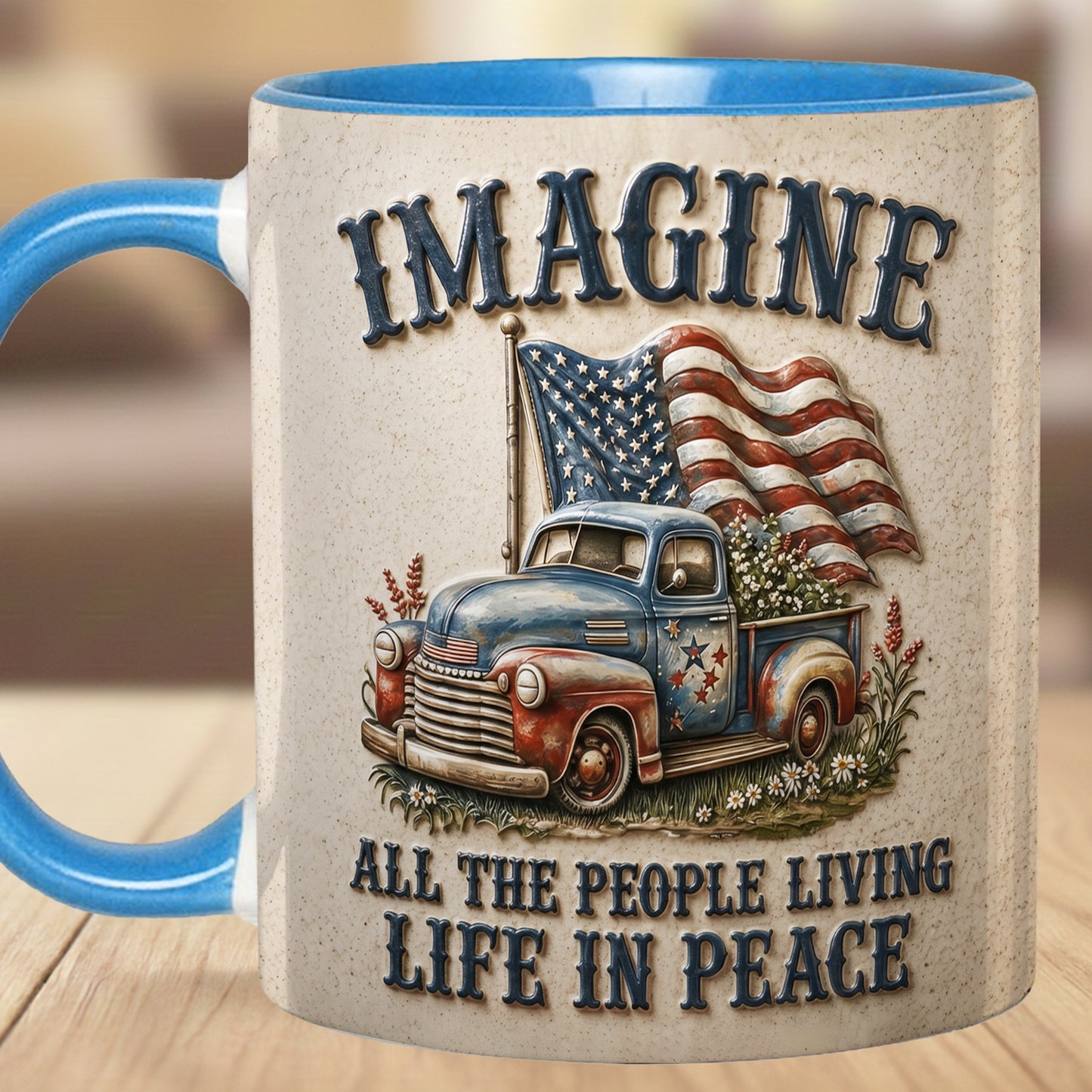 "Imagine" Patriotic Vintage Truck Mug